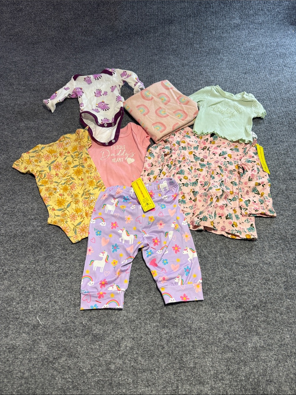 Carter's Yellow Floral Short-Sleeve Bodysuit